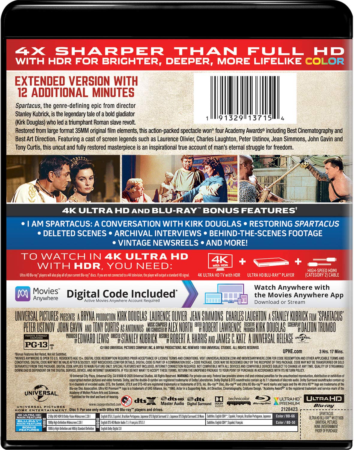 Spartacus - 4K Ultra HD + Blu-ray + Digital