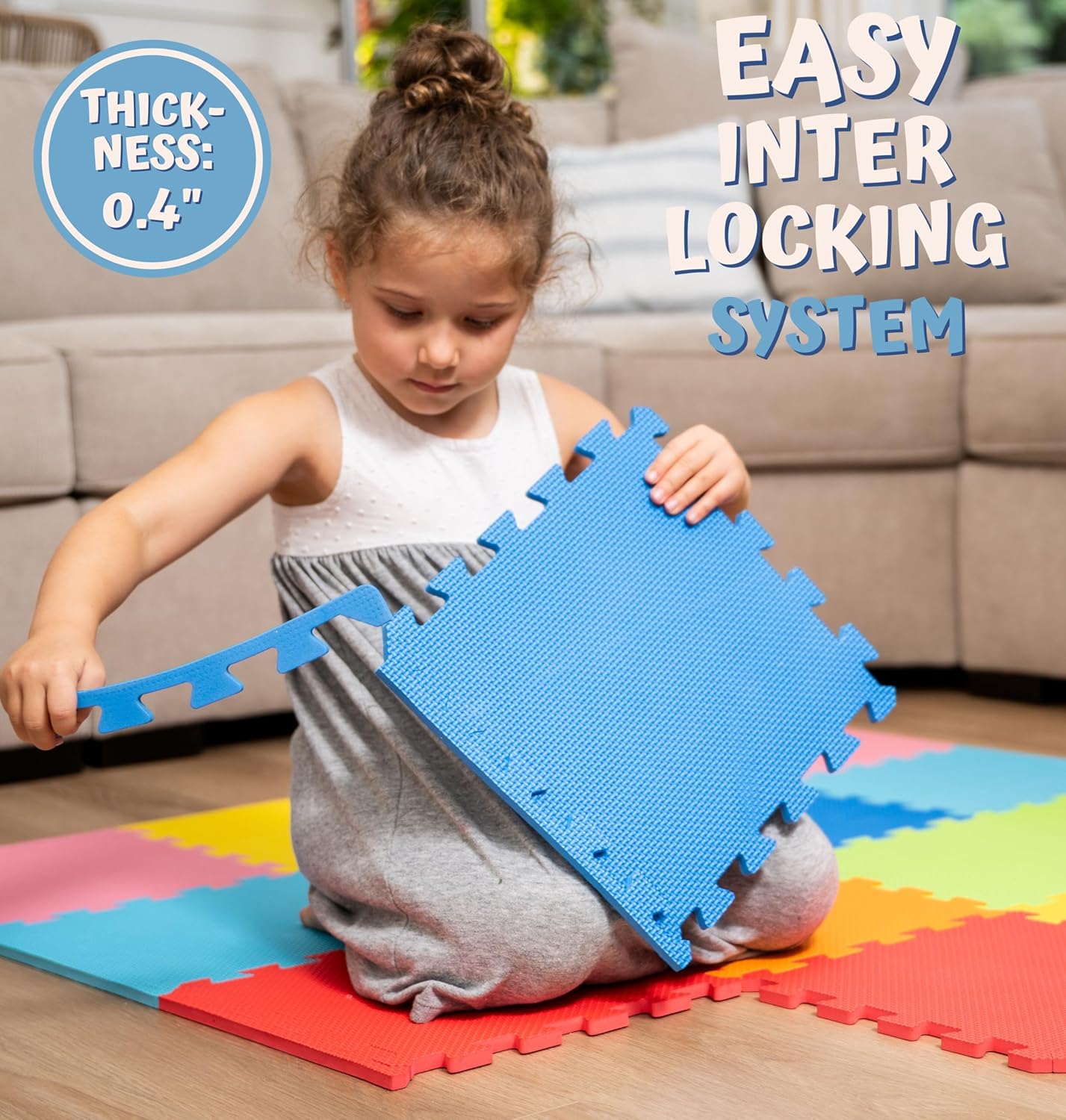Foam Puzzle Floor Mat for Kids 12x12-16 Interlocking