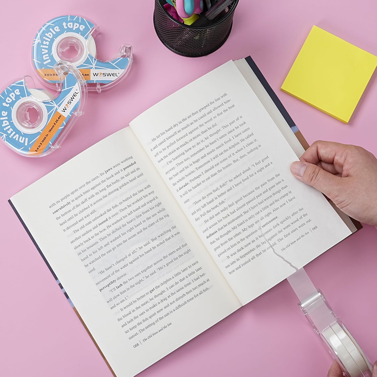 Tape Refills with Dispenser, 24 Roll Invisible Tapes, 3/4 Inch X 1000 in