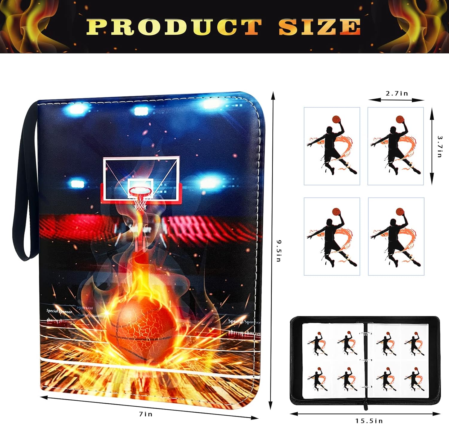 Basketball Card Binder 4 Pocket, Trading Card Binder with Sleeves Fits 400 Cards -  BigGreenBear.com Basketball cards 14.99 USD Big Green Bear