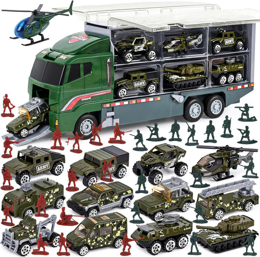44 in 1 Military Truck Toy Set Army Cars Tanks Set with Soldiers -  BigGreenBear.com Toys 29.99 USD Big Green Bear