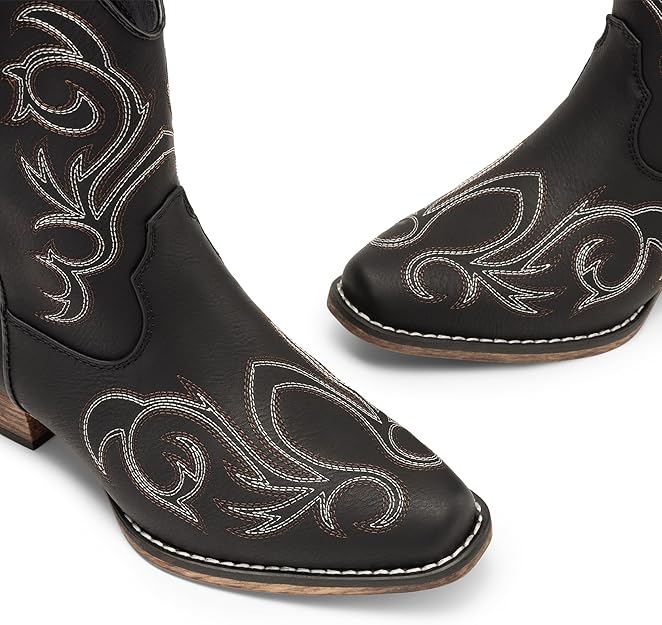 Women's Cowboy Cowgirl Western Boots Embroidered Stitched Ankle Boots Square Toe Chunky Heel -  BigGreenBear.com clothing 69.99