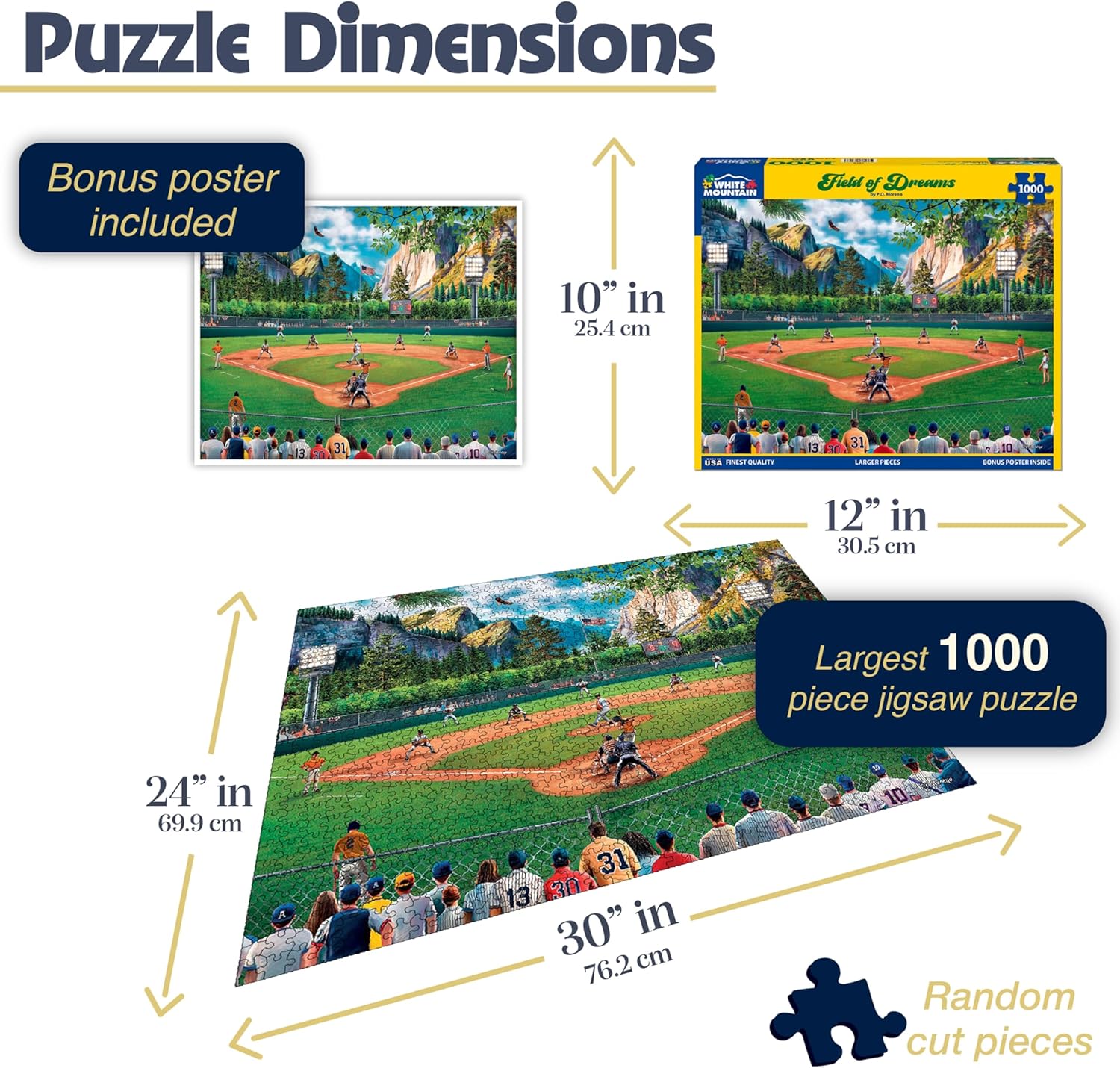 White Mountain Puzzles - Field of Dreams - 1000 Piece Jigsaw Puzzle