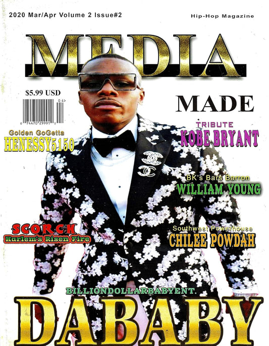 MEDIA MADE Hip Hop Magazine (March April, 2020) DABABY Cover -  BigGreenBear.com Magazine 8.99 USD Big Green Bear