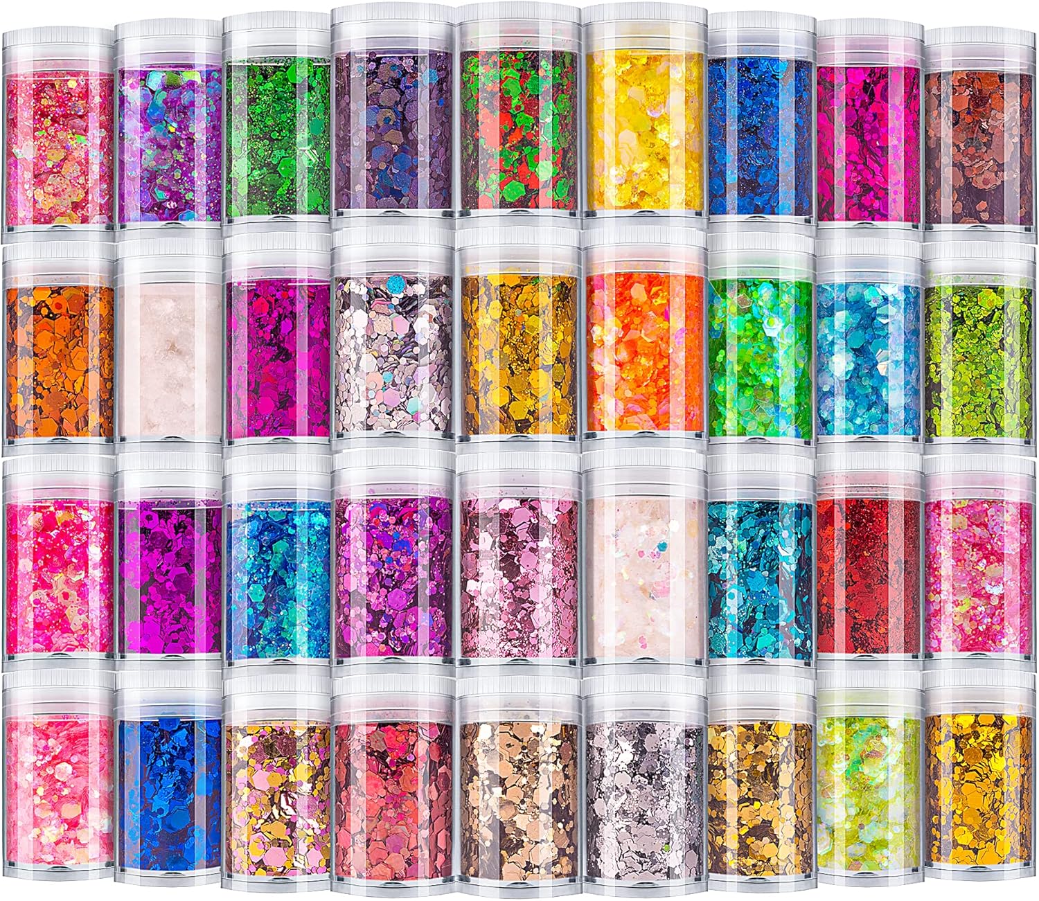 Holographic Chunky Glitter, Set of 36 Colors Craft Glitter