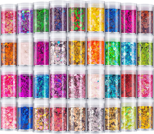 Holographic Chunky Glitter, Set of 36 Colors Craft Glitter