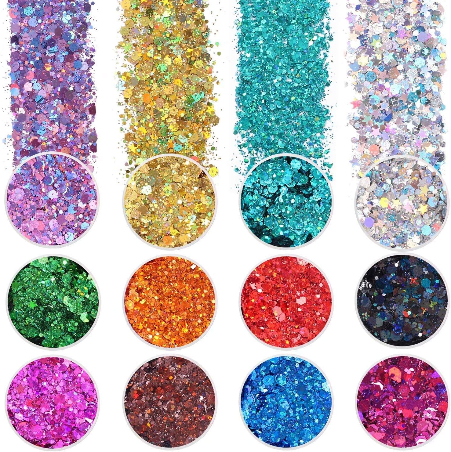 Holographic Chunky Glitter, Set of 12