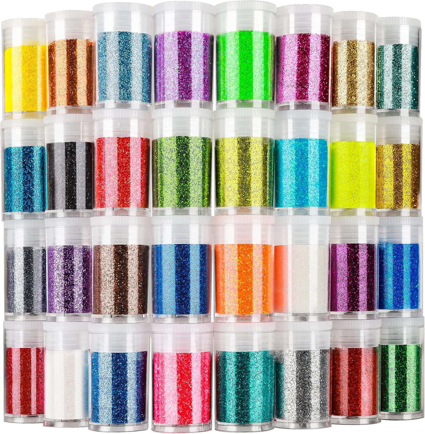 Glitter, Fine Glitter for Resin, Set of 32 Colors, for Nail Body Tumbler Arts