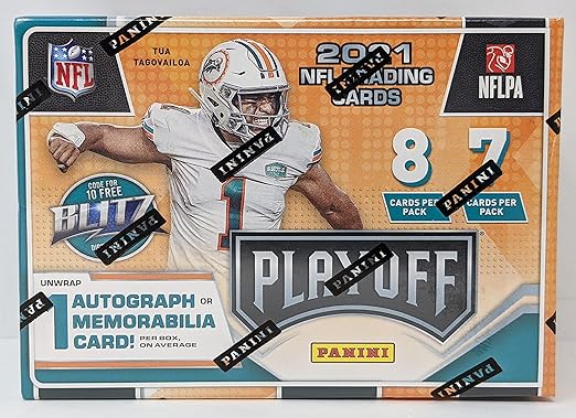 2021 Panini Playoff NFL Football Blaster Box (56 Cards) One Autograph or Memorabilia Card