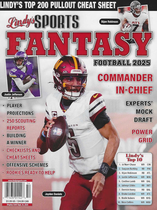 Lindy's Sport's Fantasy Football 2025 -  BigGreenBear.com Magazine 17.99 USD Big Green Bear