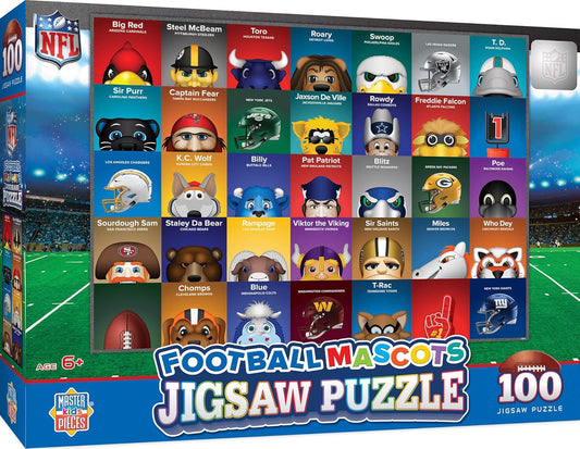 NFL Mascots 100-Piece Puzzle for Kids - Officially Licensed NFL Product - 14"x19" -  BigGreenBear.com puzzles 19.99 USD Big Green Bear