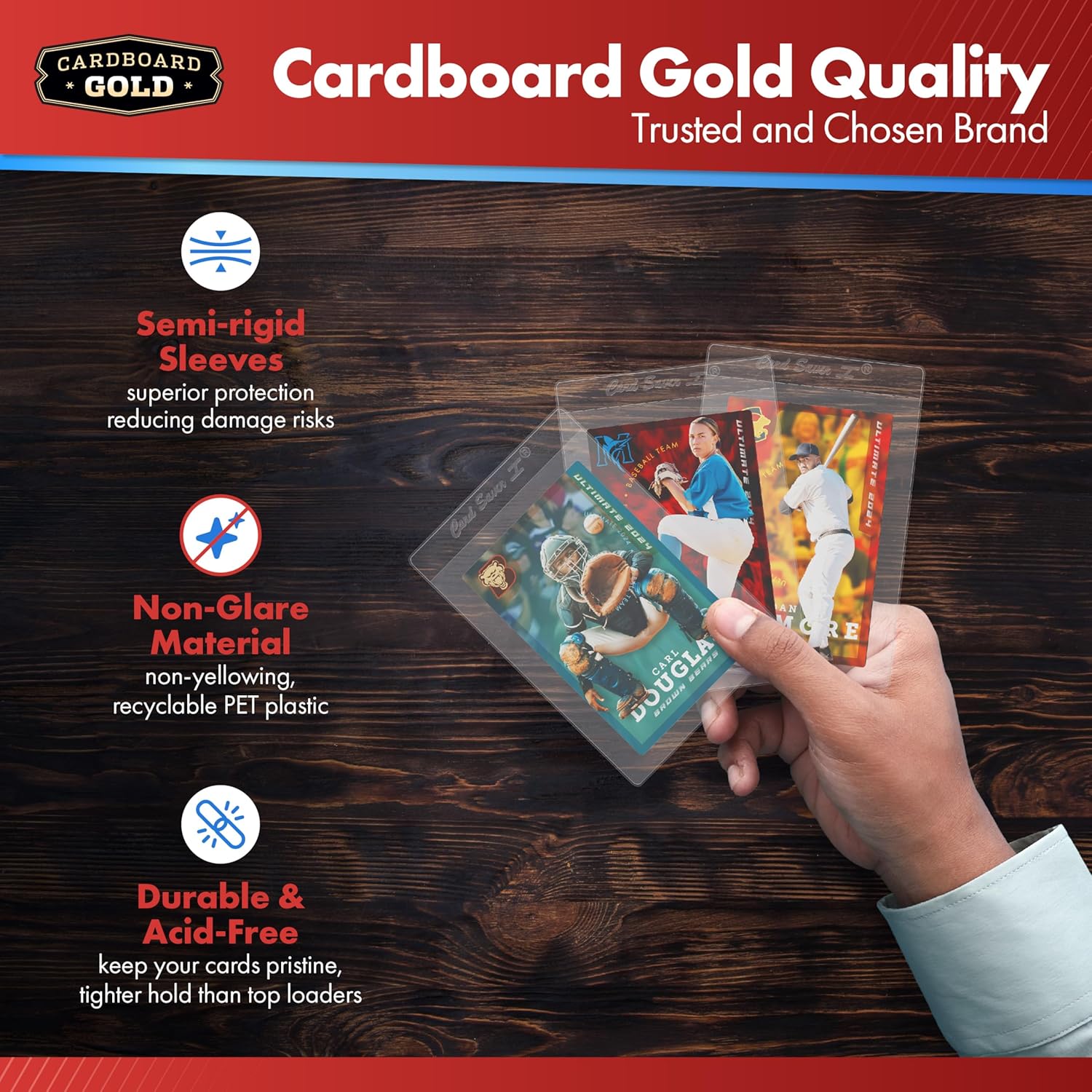 1-200 Count - Semi Rigid Card Holder, Trading Card Protectors -  BigGreenBear.com Baseball cards 29.99 USD Big Green Bear