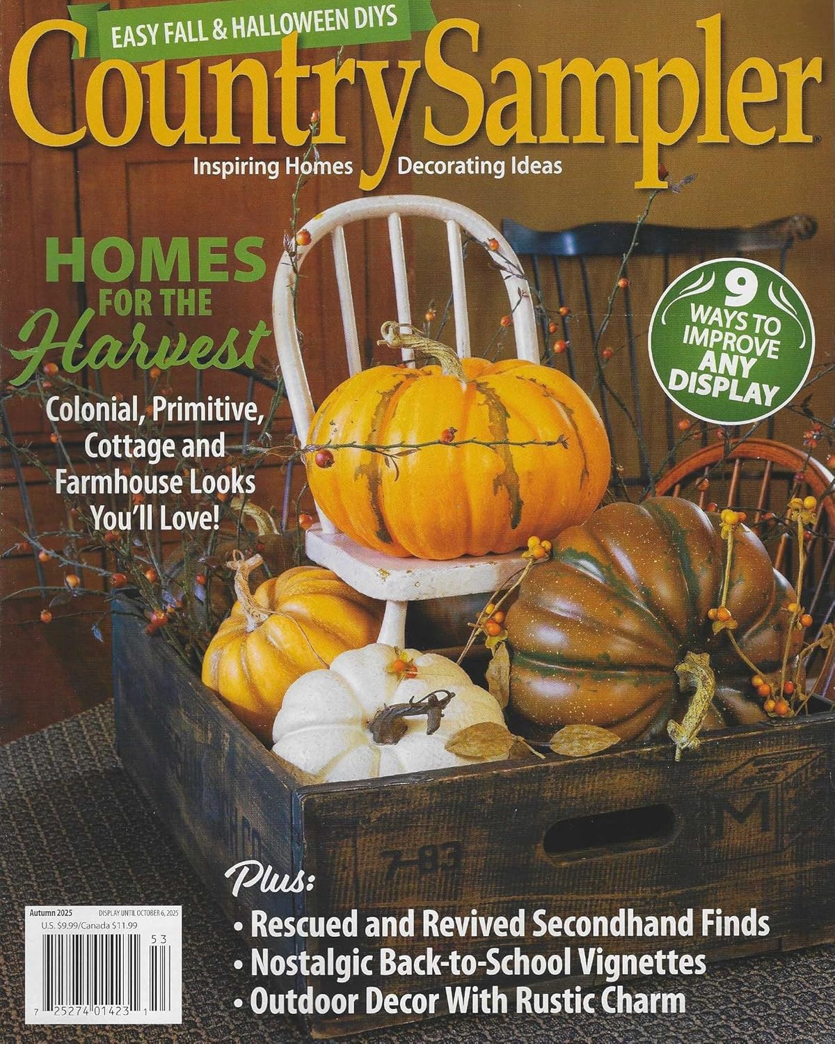 Country Sampler Magazine Autumn 2025 Halloween do it yourselves! -  BigGreenBear.com Magazine 15.99 USD Big Green Bear