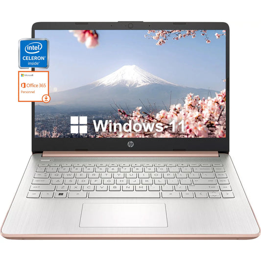 HP Newest 14" Business Laptop, Intel Celeron 4GB 128GB Storage