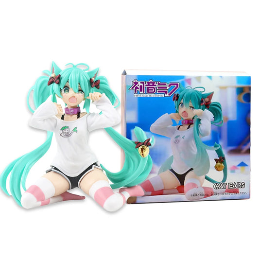 TAITO Hatsune Miku Desktop Cute Figure With Cat Ears T shirt