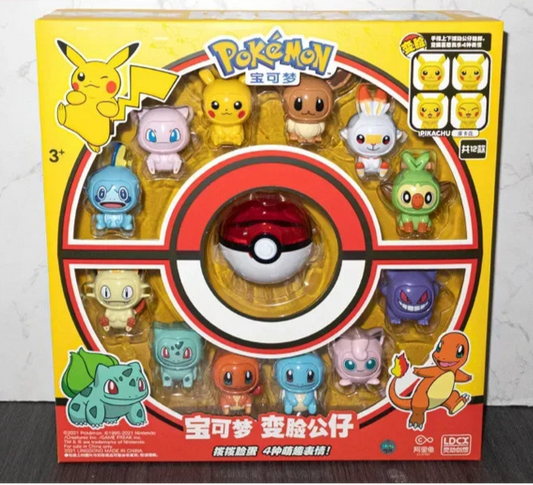 Pokemon Face Figure Transformation Figure 12p Set