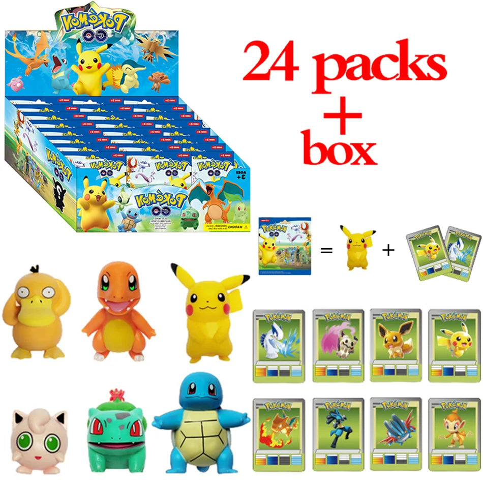 24pcs Pokemon Anime Pikachu Box Blind Box Figures PVC model Toys