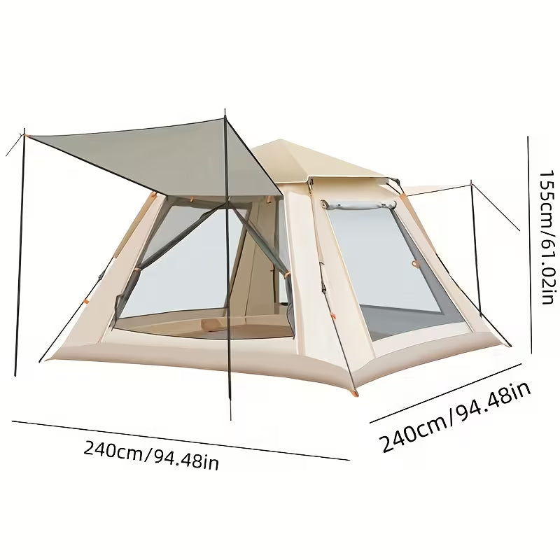 Camping tent with dimensions on a white background
