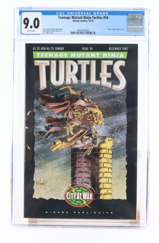 Teenage Mutant Ninja Turtles TMNT 54 CGC 9.0 White Pages