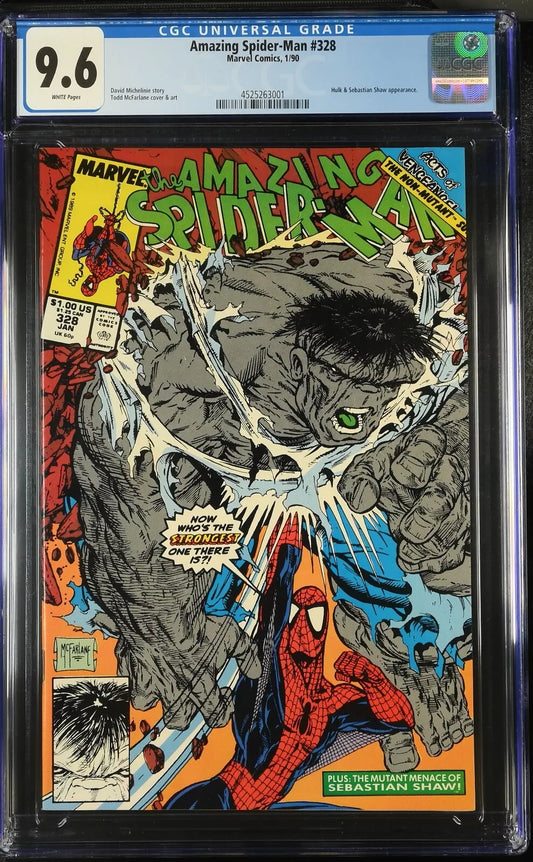 AMAZING SPIDER-MAN #328 CGC 9.6 MARVEL COMICS 1990 HULK