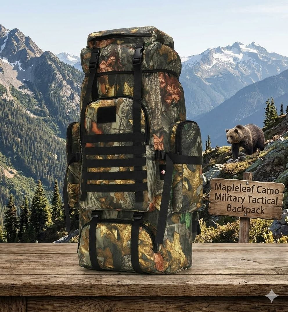 70L Camping Hiking Backpack for Men Women big green bear