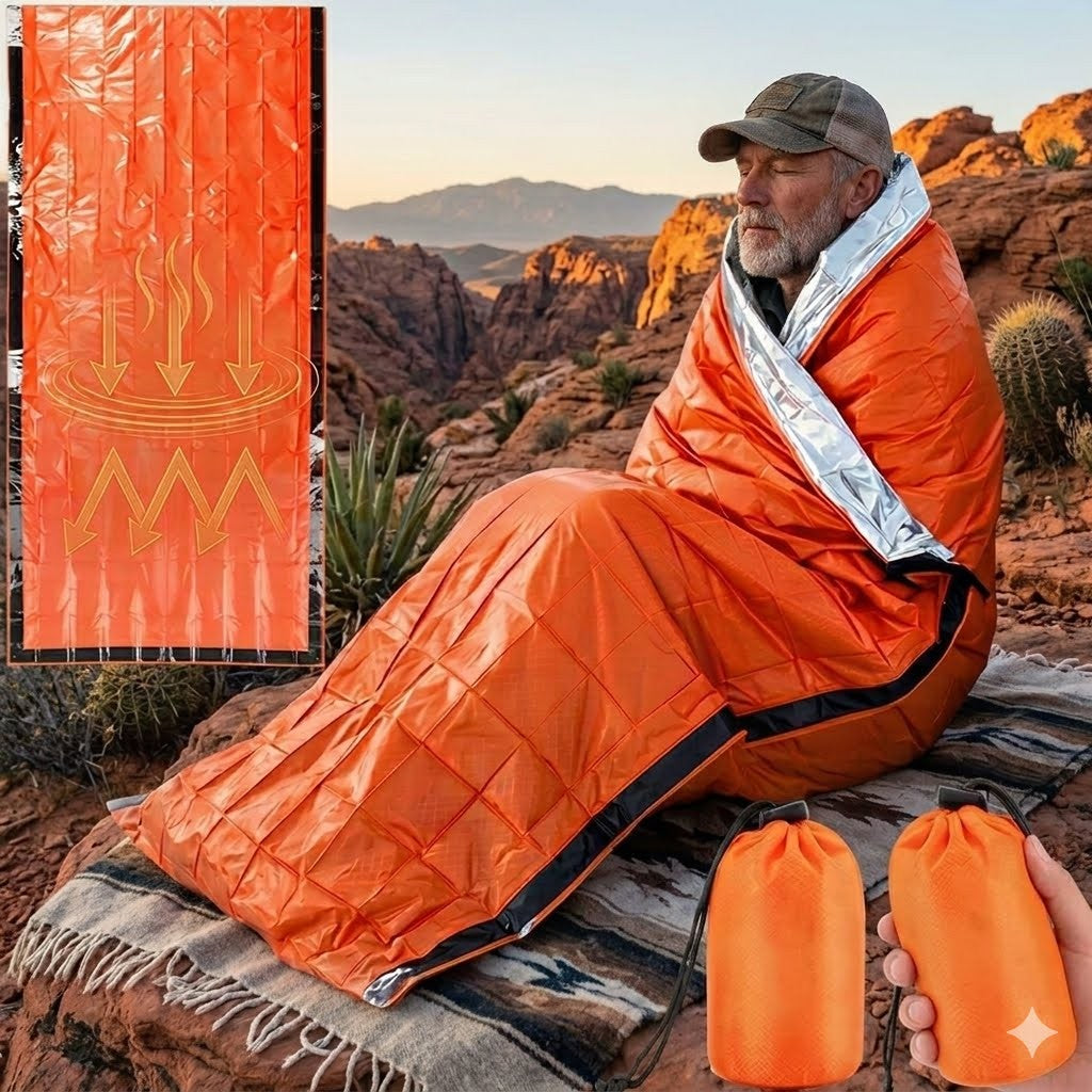 Thermal Emergency Sleeping Bag 2-Pack for Survival