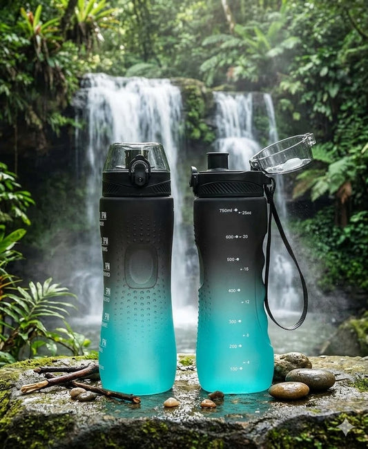 25oz Leakproof Sports Water Bottle with Time Marker