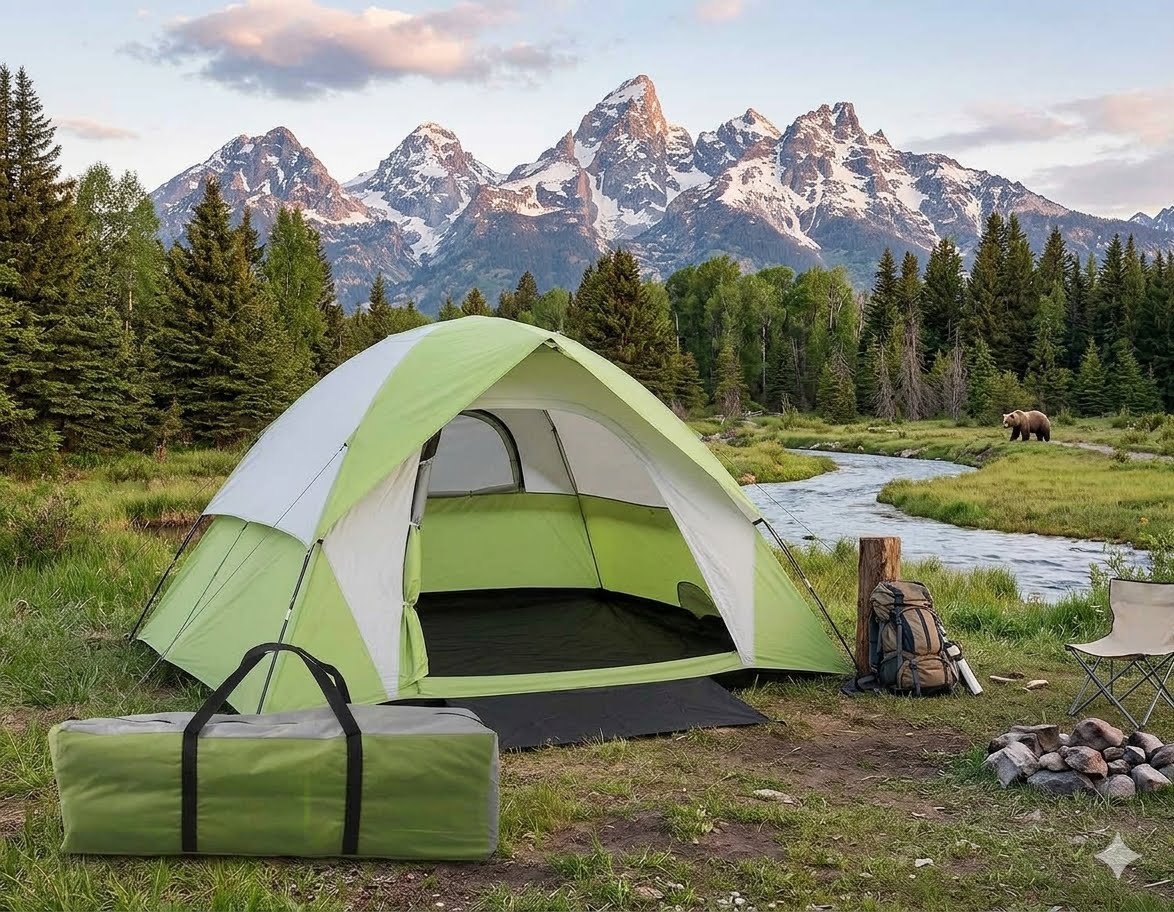 XL Camping Tents 4/6 Person Waterproof Double Layer Dome