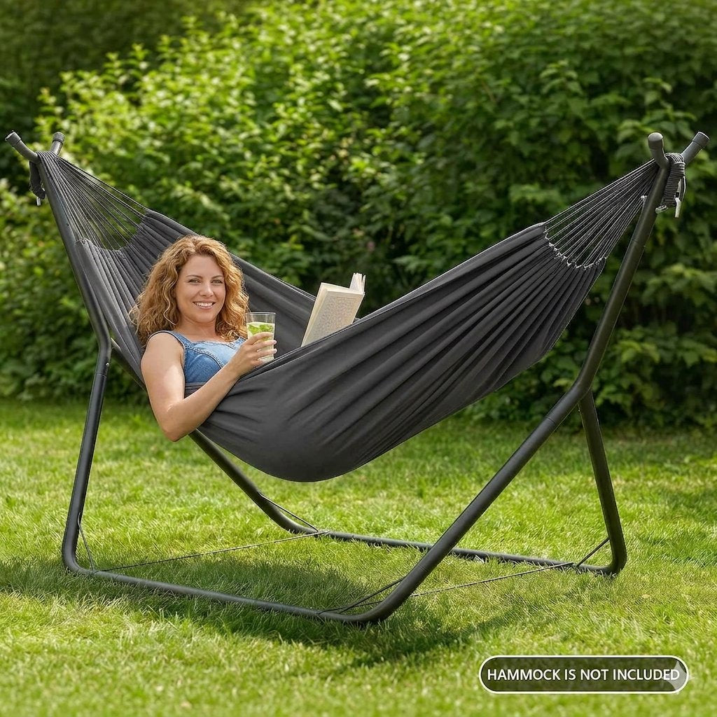 Heavy-Duty Black Steel 10ft Hammock Stand