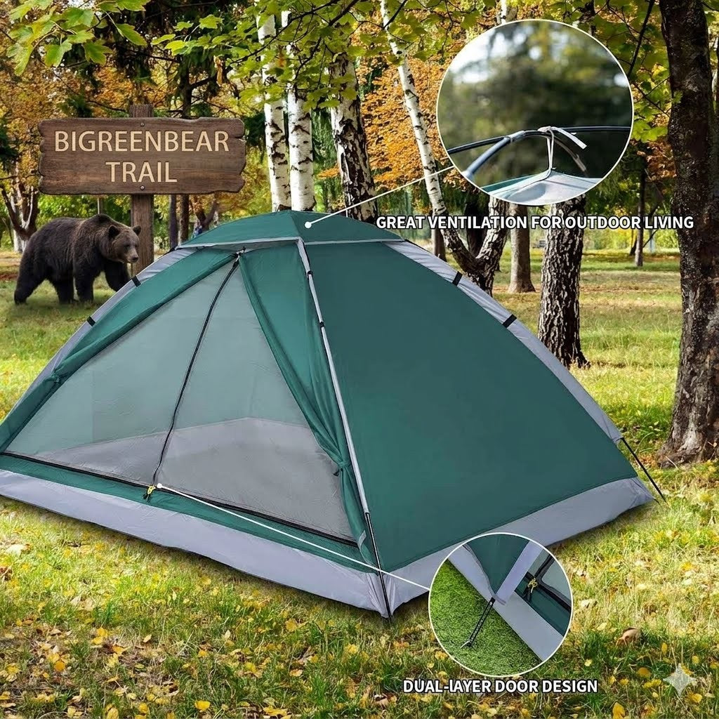 tenters barrien BigGreenBear 2-Person Waterproof Camping Tent – Big Green Bear