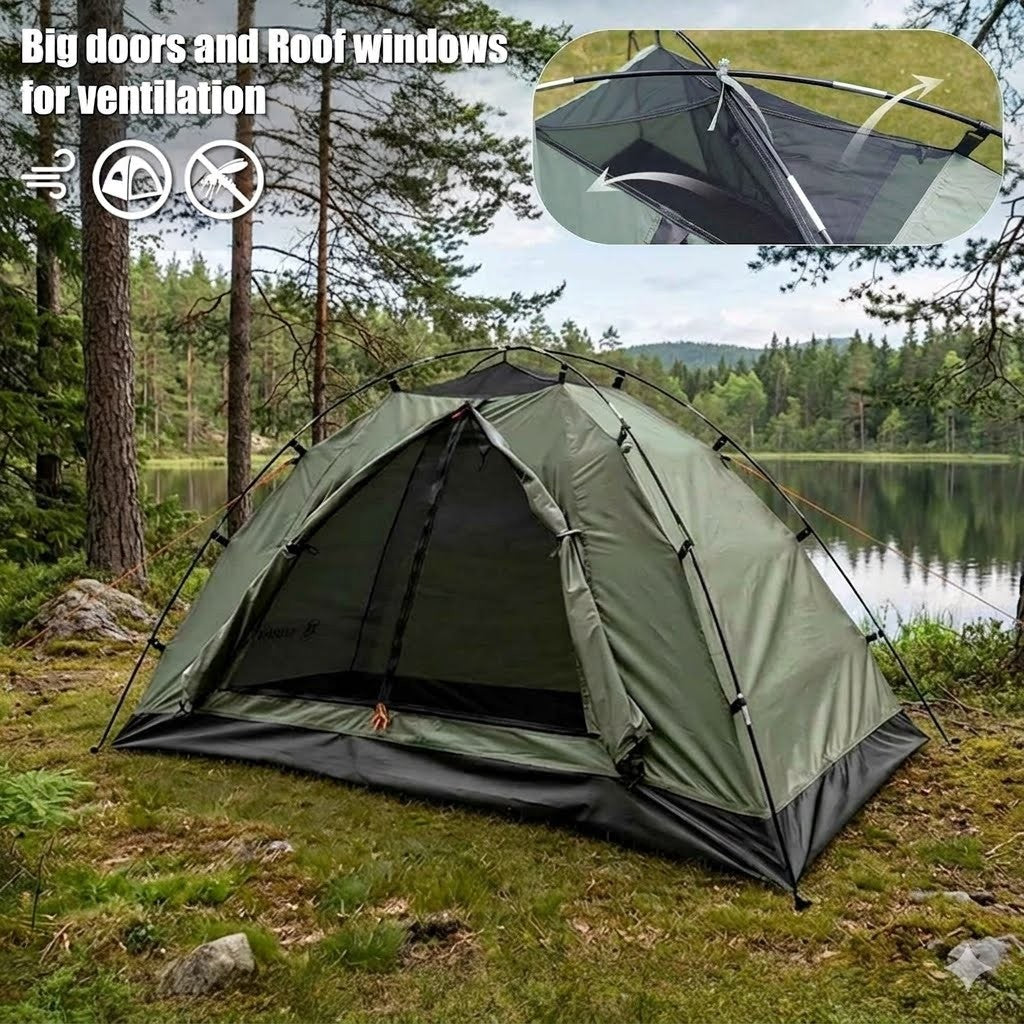 Ultralight 1-5 Person Waterproof Camping Tent – Big Green Bear