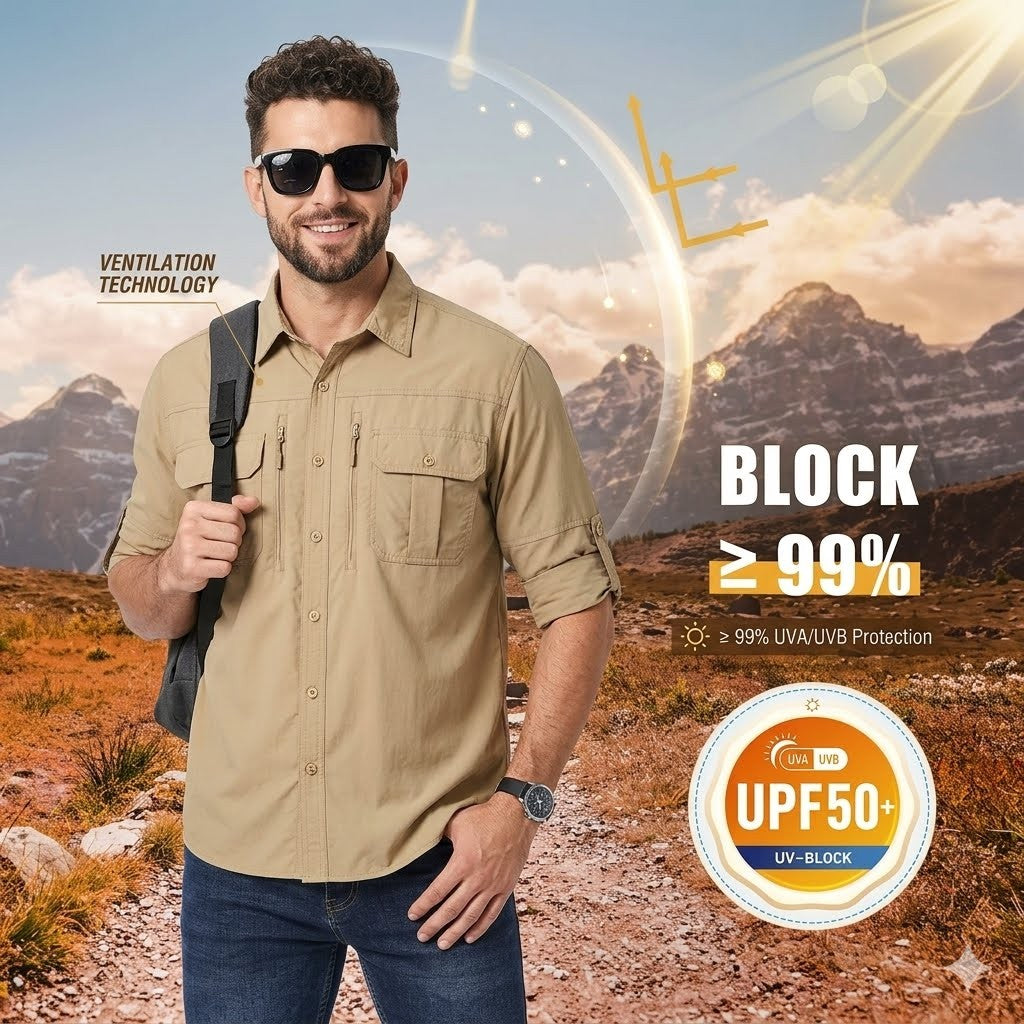 Men's UPF 50+ Long Sleeve Hiking Shirt