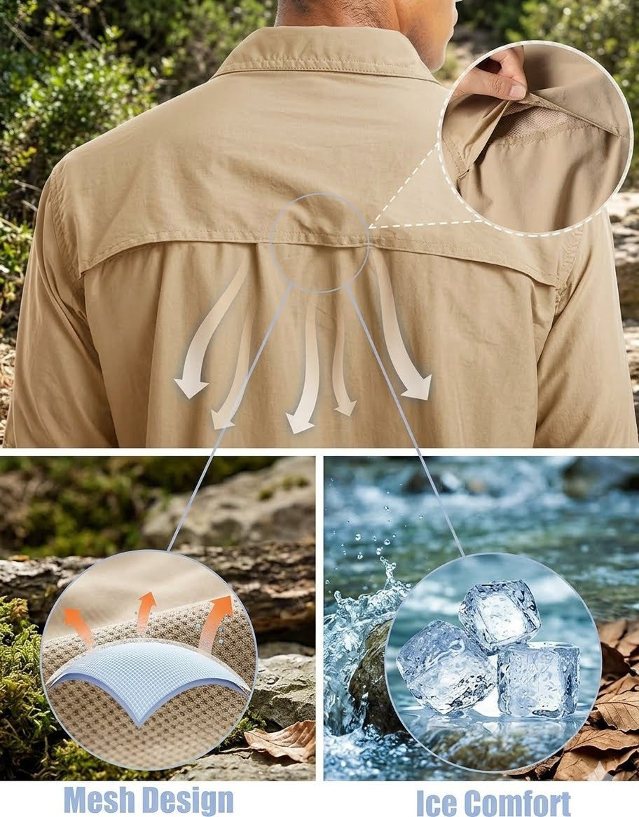 Men's UPF 50+ Long Sleeve Hiking Shirt