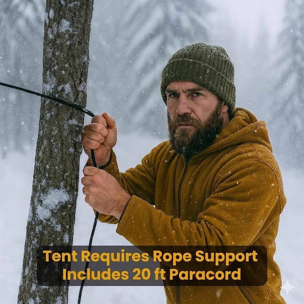 Army Green Emergency Survival Tube Tent & Whistle