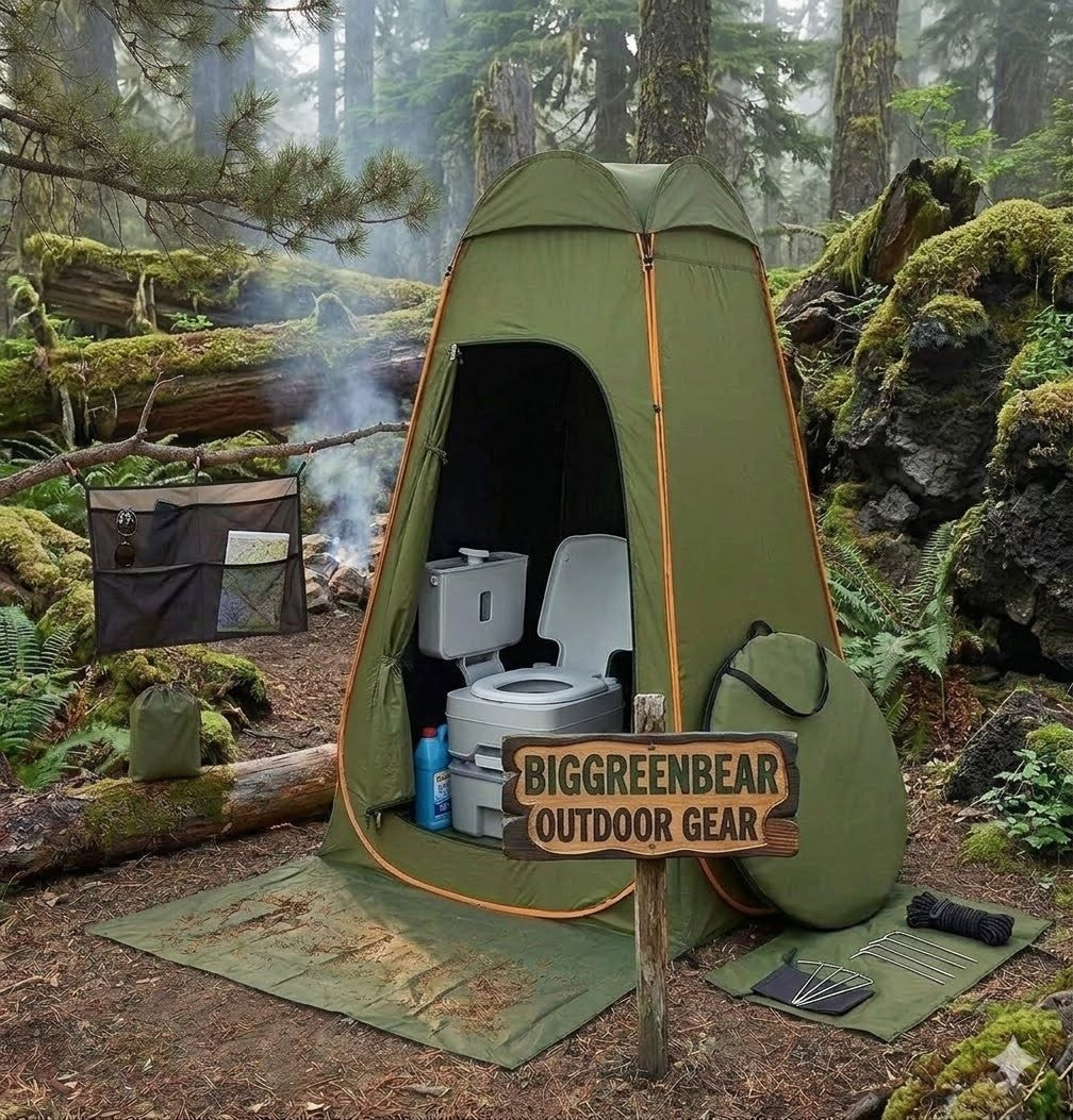 6.23ft Pop-Up Privacy Tent with LED Light – Big Green Bear
