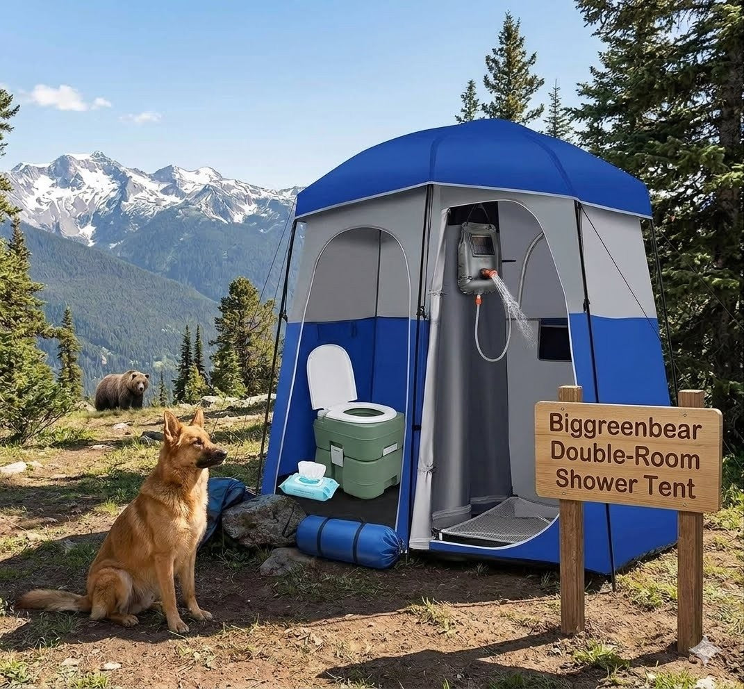 Double-Room Shower & Changing Tent for Camping – Big Green Bear