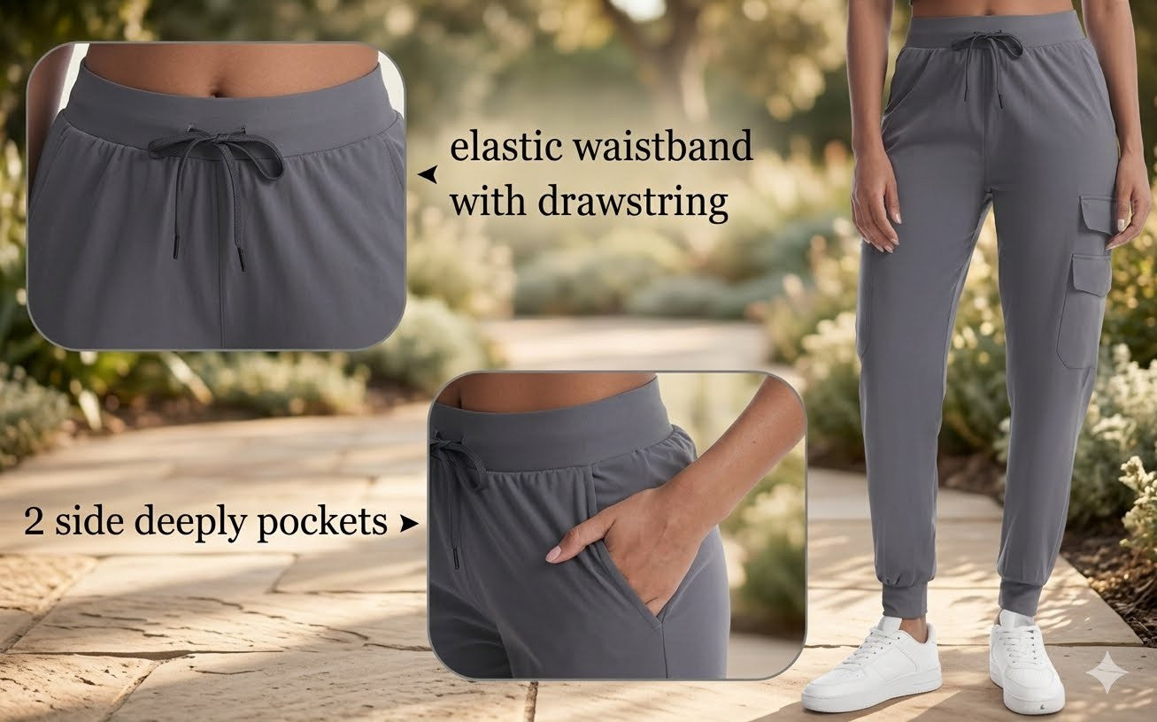 Women's Hiking Pants with Pockets Lightweight Water Resistant Quick Dry Cargo Pants for Casual Travel Camping