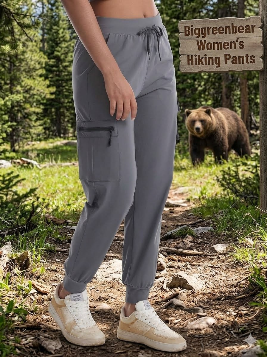 Women's Hiking Pants with Pockets Lightweight Water Resistant Quick Dry Cargo Pants for Casual Travel Camping