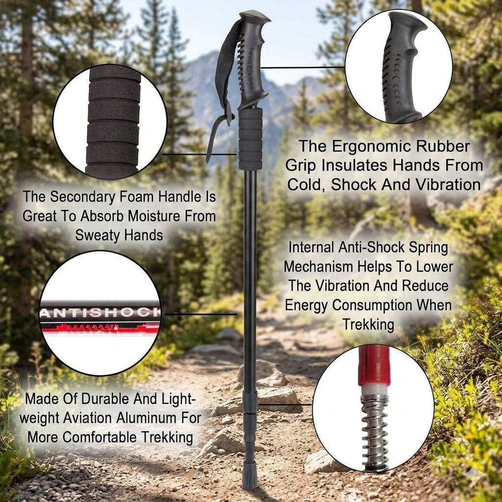 Collapsible Anti-Shock Hiking Trekking Poles 2-Pack