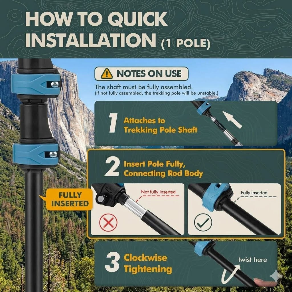 Quick lock mechanism on an adjustable telescoping hiking pole for height adjustments.