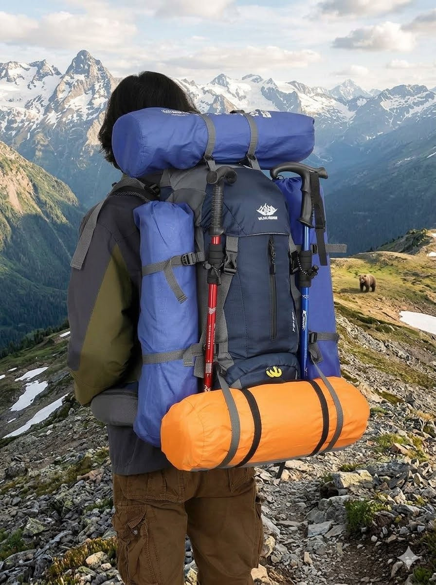 50L Waterproof Hiking Backpack with Rain Cover