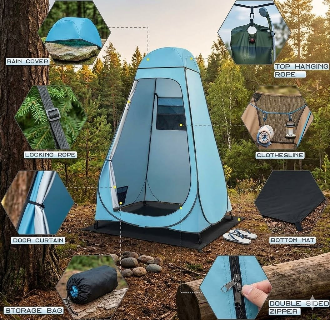 Blue Pop Up Camping Shower & Changing Tent – Big Green Bear