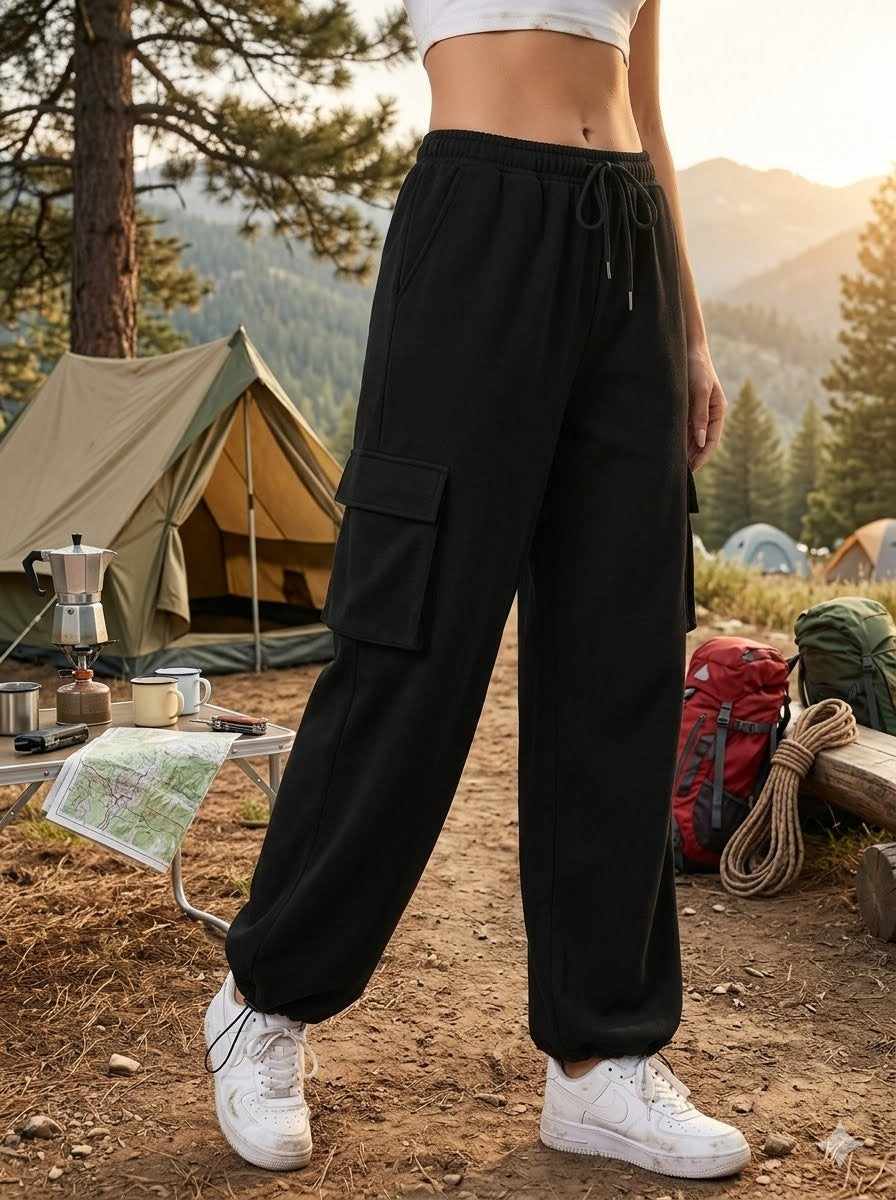 Parachute Cargo Pants for Women, Baggy Hiking Joggers with Pockets