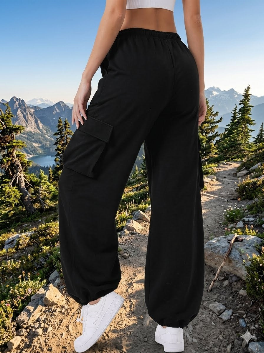  Parachute Cargo Pants for Women, Baggy Hiking Joggers with Pockets