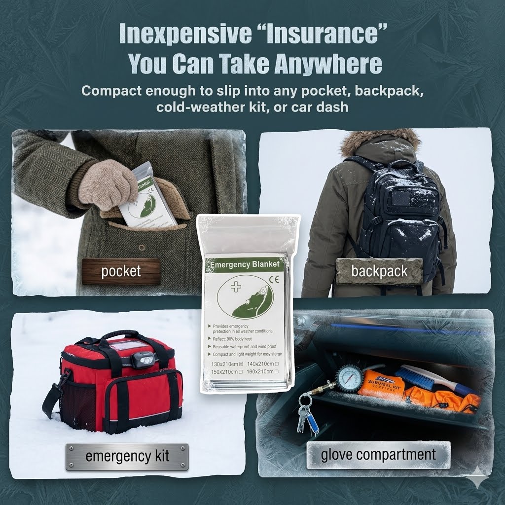Titan Shield Emergency Survival Blanket 5-Pack - Mylar Sheet Space Blanket for Camping, Hiking, Hunting, First aid, car kit, Sports, Bug Out Bag, Prepper Gear Travel, Outdoor kit
