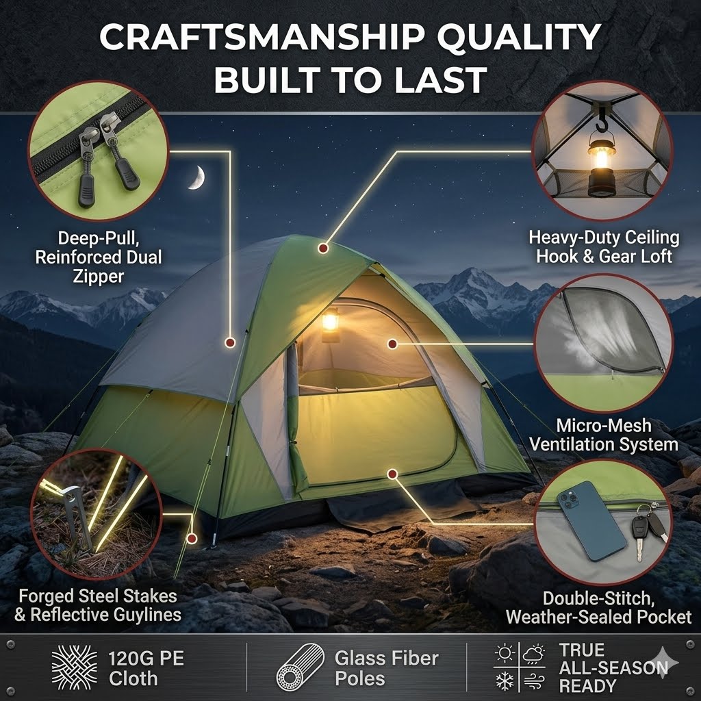 XL Camping Tents 4/6 Person Waterproof Double Layer Dome