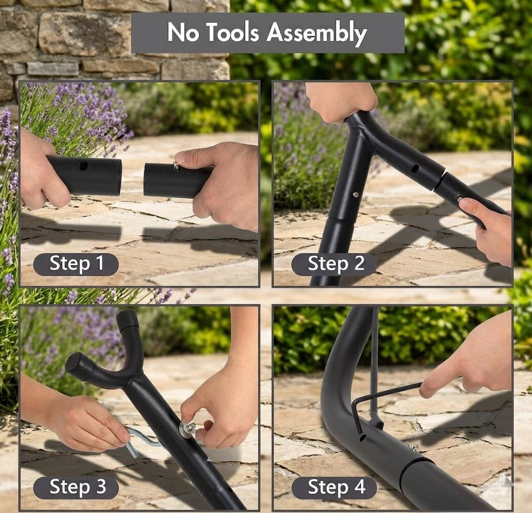 Heavy-Duty Black Steel 10ft Hammock Stand