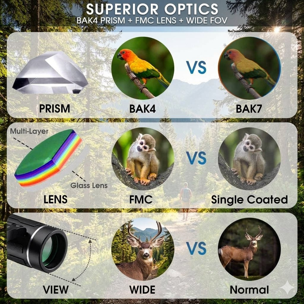 200x25 Compact Binoculars for Adults and Kids, High Powered Mini Pocket Binoculars, Waterproof Small Binocular for Bird Watching, Hunting, Concert, Theater, Opera, Traveling, Sightseeing