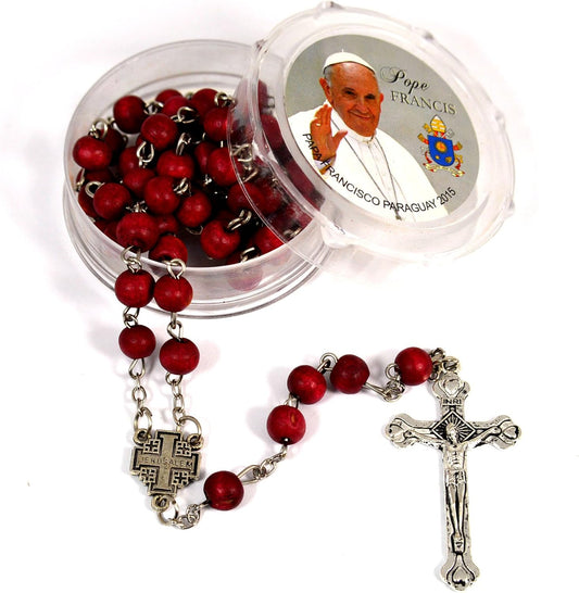 Holy Pope Francis Rose Scented Rosary Jerusalem Cross Rosary Box -  BigGreenBear.com jewelry 14.55 USD Big Green Bear