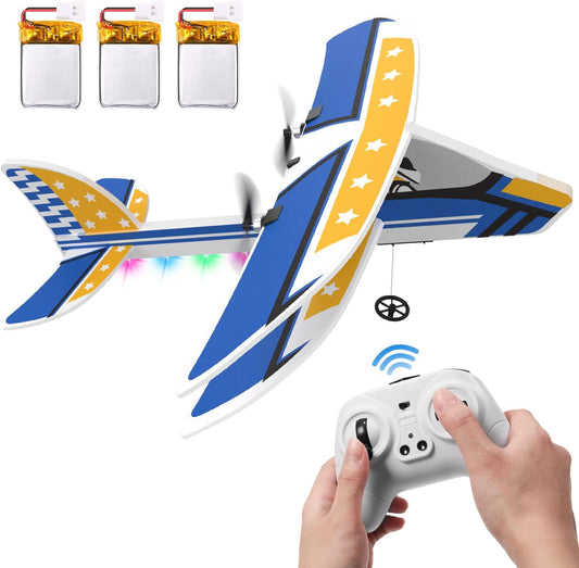 RC Plane, 2.4GHZ Remote Control Airplane W/ 3 Batteries & 6-axis Gyro Stabilizer -  BigGreenBear.com Toys 39.99 USD Big Green Bear